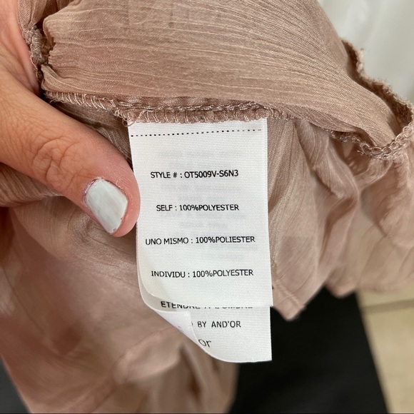 And’or vogue sheer oversized peplum ruffle sleeveless blouse - Picture 6 of 8